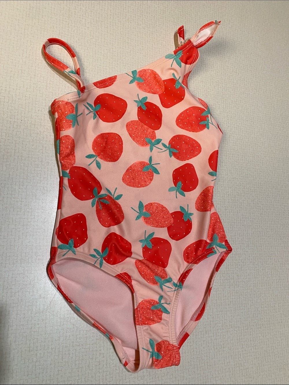 GAP Pink One-Piece Swimsuit with Red Strawberry Print